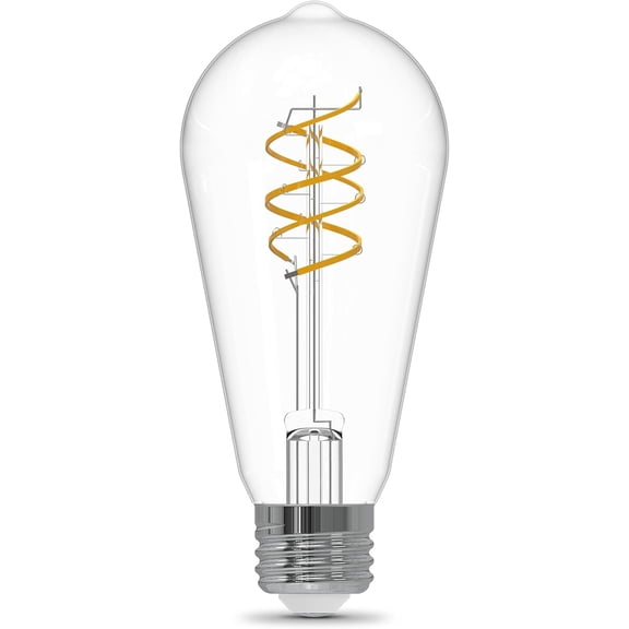 EFEMF-ST19 LED Vintage Light Bulb, 60W Equivalent, 5000K Daylight, Spiral Filament, Dimmable, Decorative Edison Style, Ideal for Fixtures and Home Dcor, ST1960S2D/950CAFIL/2, 2 Pack