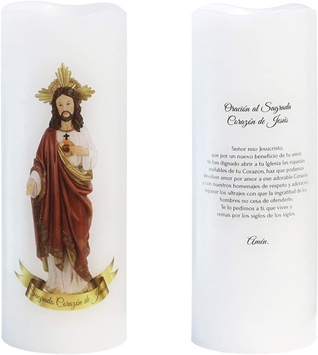 Spanish Ritual Candles EFEMF-Sacred Heart of Jesus Picture Devotional Prayer Candle with ...