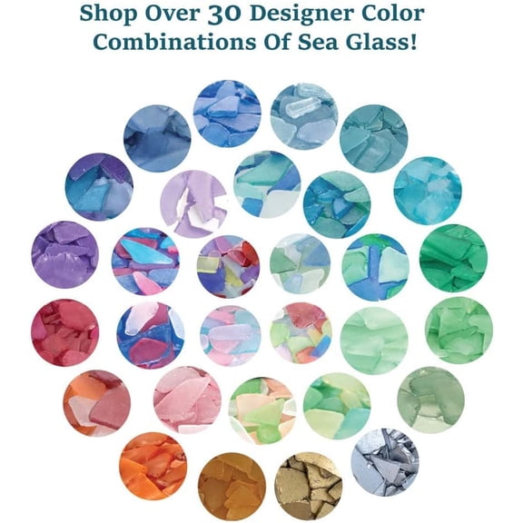 EFEMF-Sea Glass for Crafts  11oz Dark Blue Sea Glass Decor, Tumbled Seaglass, Beachglass for Crafts, Seaglass for Beach Accents, Coastal DIY Supply, Nautical Vase Filler