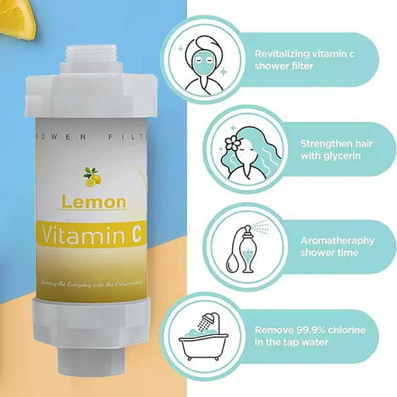 EFEMF-Shower Head Filter for Hard Water Bathroom Accessories Water Filter Vitamin C Replacement Cartridge Remove Chlorine Fluoride Improves Skin Condition Protects Hair Lavender Scent