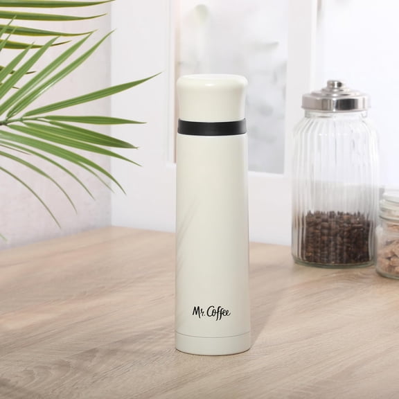 EFEMF-Silverleaf 23 oz Stainless Steel Thermal Bottle Double Wall Vacuum Insulated Travel Mug with Leak-Proof Lid, White Hot & Cold Beverage Flask for Work, Commute, or Camping