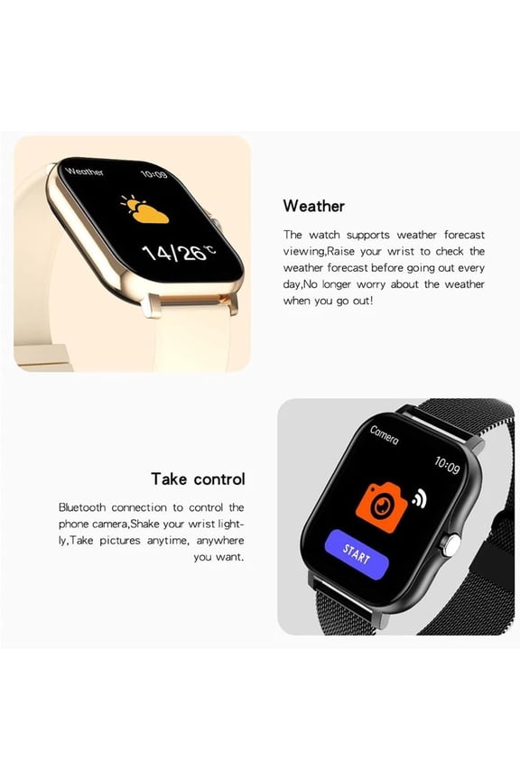 -Smart Watch for Android and iOS Phones 1.83" Touchscreen Call Watch Fitness Tracker IP68 Waterproof Custom Dial Pedometer Sleep Weather Calculator Outdoor Sports Watches (Silver)