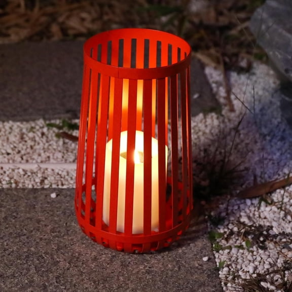 EFEMF-Solar Lanterns Outdoor, Candle Solar Lights Waterproof Decorative Lanterns for Yard, Patio, Lawn,Pathway, Landscape, Garden Decor Mother's Day Gifts,Orange