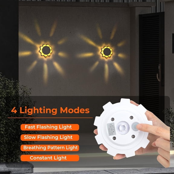 EFEMF-Solar Lights Outdoor Waterproof, Upgraded Outdoor In-Ground Lights for Pathway Lawn Patio Garden Yard Landscape, Warm White, 2-Pack