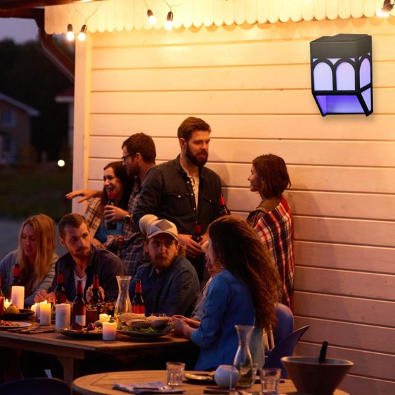 EFEMF-Solar Powered Wall Lights Retro Led Solar Wall Lamps Outdoor Waterproof Garden Fence Lights with Automatic Light Sensor Easy Installation