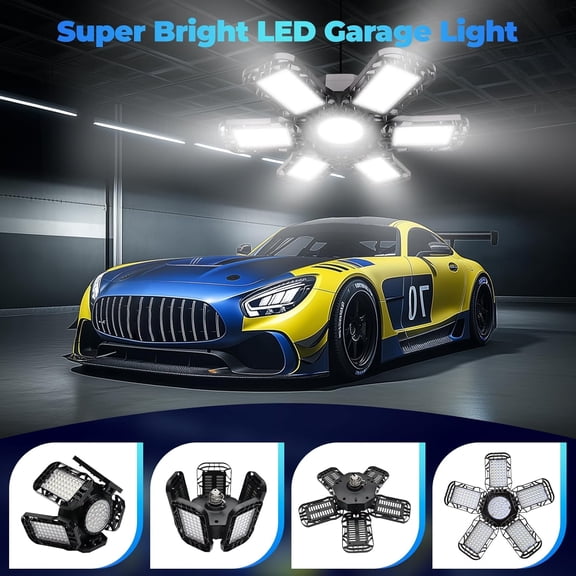 EFEMF-Solar Shed Light Outdoor Indoor with Remote - 2 Lighting Modes High Brightness Solar Lights, Led Garage Light for Shed, Workshops, Basements, Barns, Attics, Outdoor Spaces