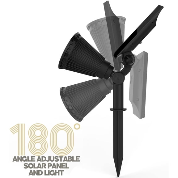 EFEMF-Solar Spotlights, 2-in-1 Adjustable 4 LED Wall/Landscape Solar Lights with Automatic On/Off Sensor, 2 Pack (RGB)