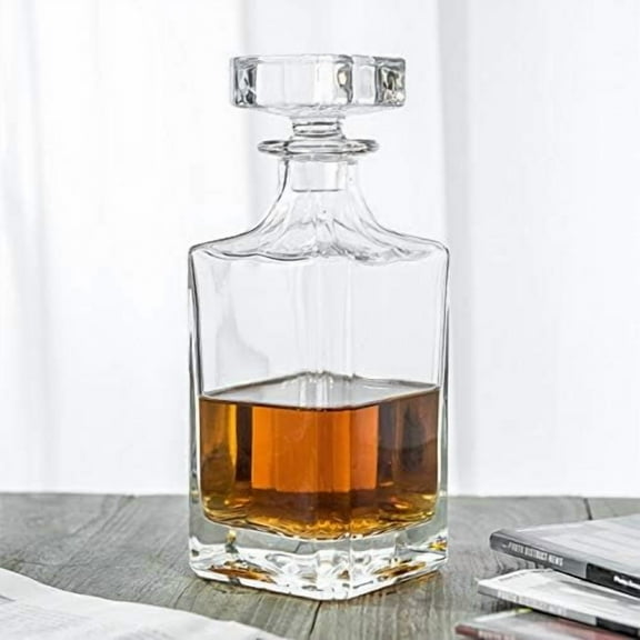 EFEMF-Square 25oz Whiskey Decanter with Glass Stopper