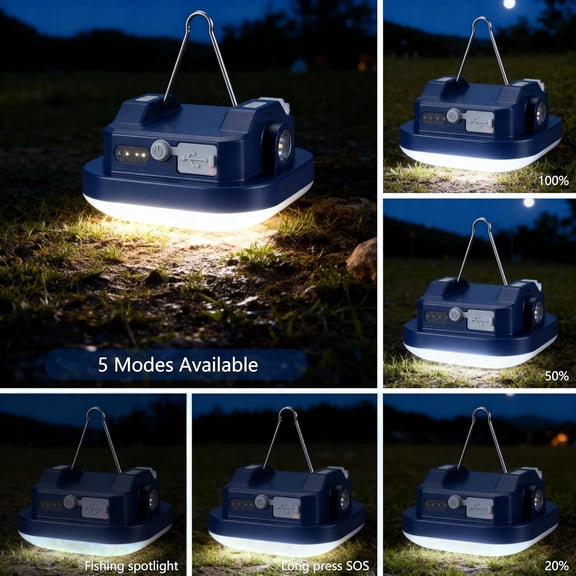 EFEMF-Strood Rechargeable 3000LM LED Camping Lighting,Portable Tent Light,Fixture Camping Lantern Light with Magnet Base, 8000 mAh PowerBank,Survival Gear Camping Equipment Hiking Hurricane Emergency