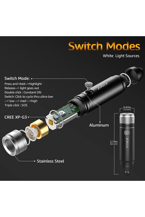 -Super Bright Outdoor EDC Mini Keychain Led Flashlight High 650 Lumens,Waterproof Rechargable Small Torch for Camping and Emergency,Best Gifts for You