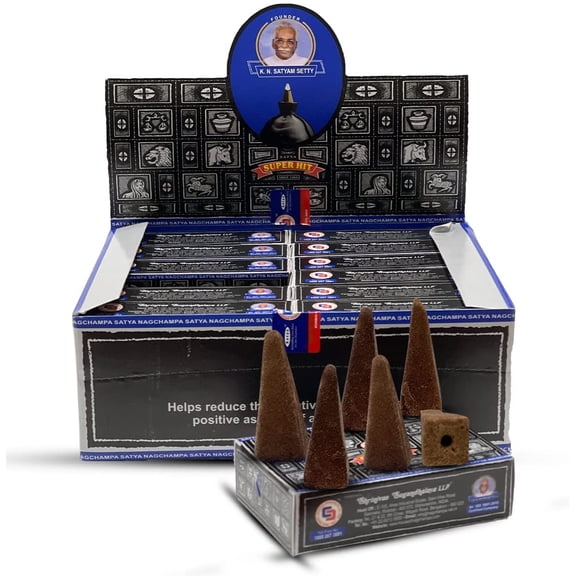 EFEMF-Super Hit Backflow Incense Cones for Waterfall Aromatic Smoke Fountain Haze Falls and Mat Bundle - Pack of 12