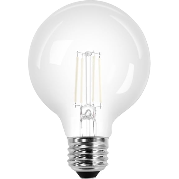EFEMF-Sylvania G25 Clear Globe LED White Filament Bulb, 5W, Dimmable, 500 LMS, Medium Base, 5000K, Daylight - 2 Pack (42177)