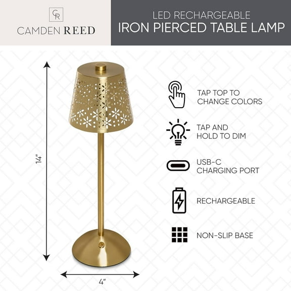 EFEMF-Table Lamp, Desk lamp, 3 Different Lighting Modes, Modern Minimal Design for Dinner/Coffee Table/Restaurant/Bedroom, Gold