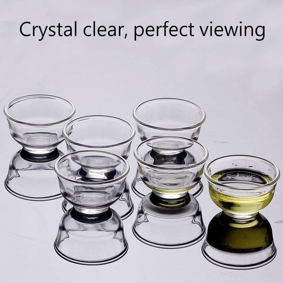 EFEMF-Teacups 1.3oz/40ml Clear Borosilicate Insulated Glass Traditional Chinese kung Fu Tea Cups for Drinking Tea, Wine whisky Liquor and Spirits Water,Set of 10