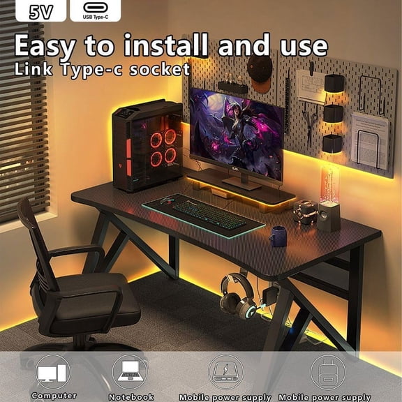 EFEMF-Type C COB Tape Light LED Strip.9.84ft/3m- Flexible 5mm Hidden DC 5V LED Tape with 320 LEDs/m for White (6000K) Lighting. Cuttable, Shapeable, Type C Powered. Ideal for Kitchen