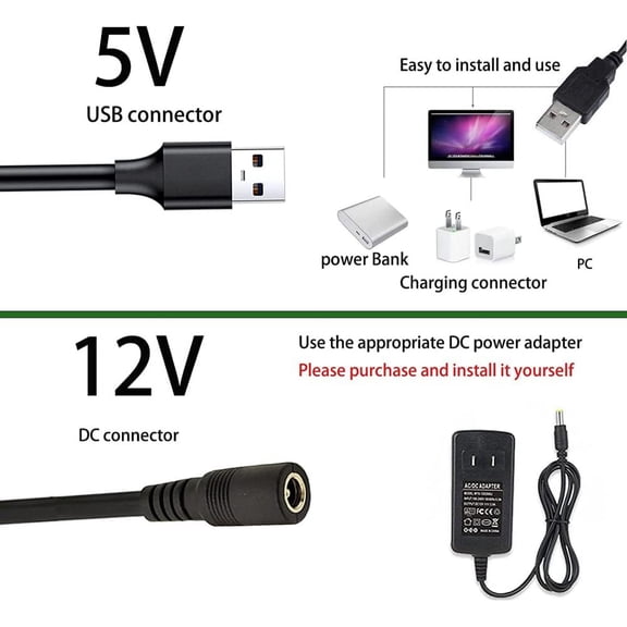 EFEMF-USB COB Tape Light LED Strip.6.56ft/2m- Flexible 5mm Hidden DC 5V LED Tape with 320 LEDs/m for Warm (2700K) Lighting. Cuttable, Shapeable, USB Powered. Ideal for Kitchen