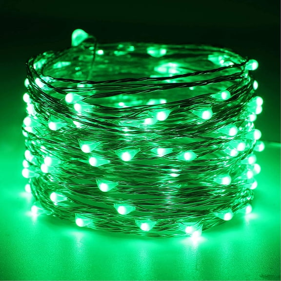 EFEMF-USB Fairy Lights 33 Ft 100 LED String Lights with On/Off Switch (Green, 2 Pack)
