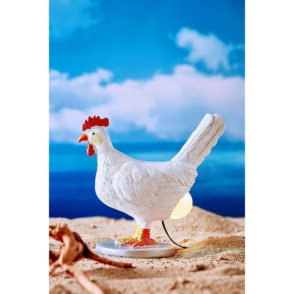 EFEMF-Upgraded Chicken Egg Lamp, 3D Resin Chicken Night Light with USB, Lifelike LED Egg Lamp with Color Gift Box, Easter Birthday Gift for Friends (C)