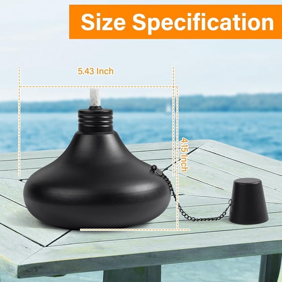 EFEMF-Upgraded Tabletop Torches Set of 2, 24oz Citronella Candles for Outdoor, Metal Table Top Torches for Outside, Refillable Torch Lanterns for Patio, Yard, Deck, Garden, Party