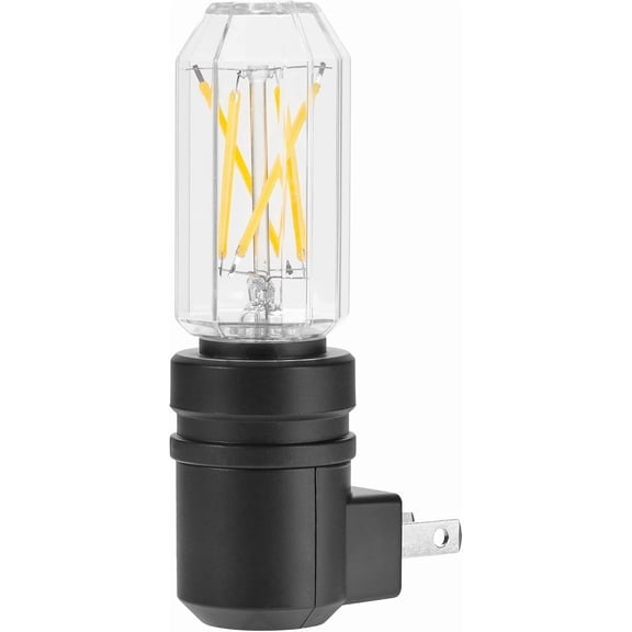 EFEMF-Vintage LED Night Light, Plug-in Wall Outlet Filament Edison Bulb Style, 2700K Warm White, Automatic Dusk-to-Dawn Sensor, Rustic Design Ideal for Bedrooms, Kitchens, Bathrooms, 2-Pack