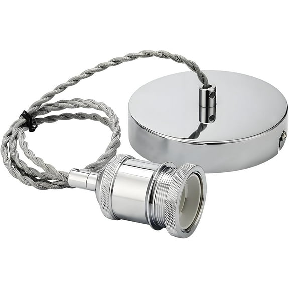 EFEMF-Vintage Retro Ceiling Pendant Light Fitting, 1.5M Twisted Braided Fle,E27 Lamp Holder Suspended Pendant Light Fitting Kit