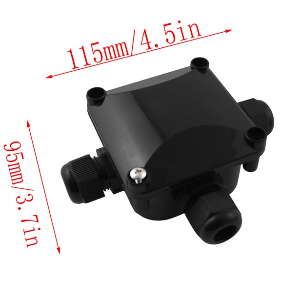 EFEMF-Waterproof Junction Box PG11 Tee Black Plastic Cord Box Outdoor Electric Lighting Accessory for Billboard Tunnel Lighting Road Landscape Lighting Outdoor Display
