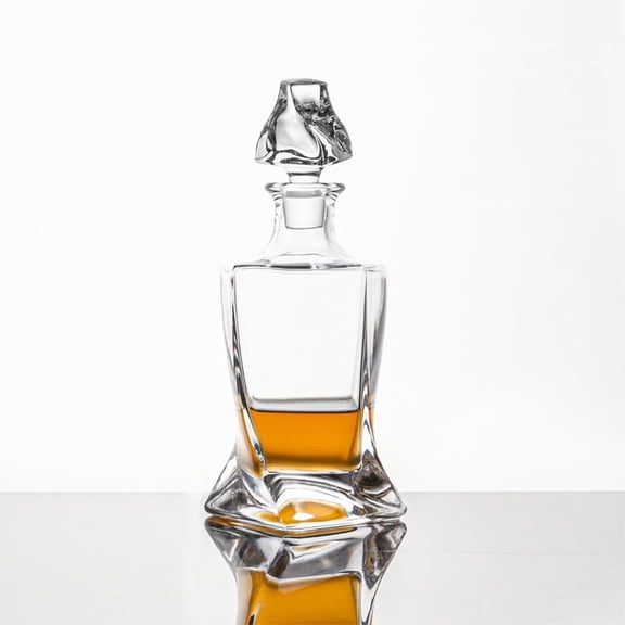 EFEMF-Whiskey Decanter 26 oz Twisted Decanter with Glass Stopper for Liquor Wine Scotch Bourbon Vodka Brandy or Mouthwash Bottle