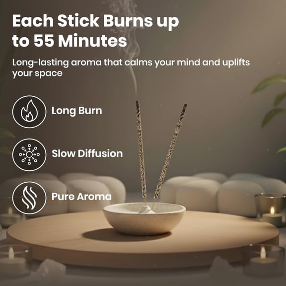 EFEMF-White Sage Incense Sticks for Cleansing (48 Scent Sticks) | with Real Herbs | Long-Lasting 55-Minute Burn | Natural Essential Oils | Perfect for Meditation, Yoga & Removing Negative Energy
