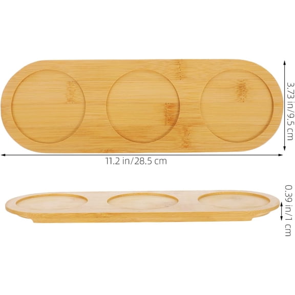 EFEMF-Wine Flight Tasting Board - 3 Slots Bamboo Wine Glass Flight Board Beer Serving Tray Ideal for Home Parties and Bars 11.2 Inch