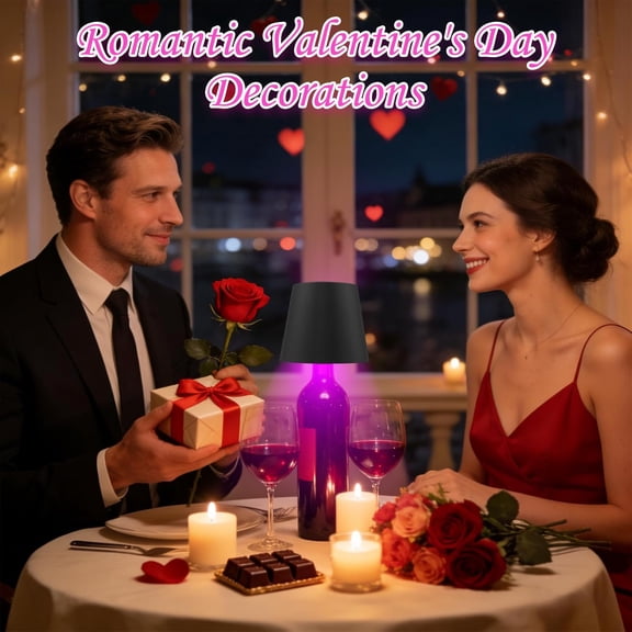 EFEMF-Wireless Bottle Lamp with Remote Control, Rechargeable RGB Wine Bottle with 3Modes Light Dimming, Waterproof Touch Lamp Head for Room, Bar, Restaurant and Party Decorations(Black RGB)