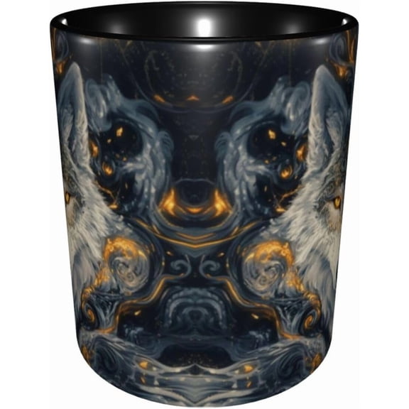 EFEMF-Wolf Coffee Mug Ceramic Tea Cup 11oz Novelty Mugs with Handle Presents for Office Work Home