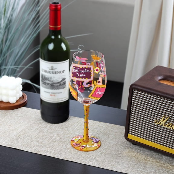 EFEMF-You are Awesome gifts for women Thank You Gift, Hand Painted Wine Glasses Decorative Wine Glasses, Birthday Gift for Mom, Teacher, Friend 15oz