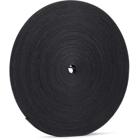 EFFFERTWQL-1/2 inch Reusable Fastening Tape Cable Ties Double-Sided Hook-and-Loop Cable Management Tape (Black 25 Yards)