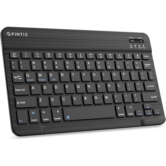 EFFFERTWQL-10-Inch Ultrathin Wireless Bluetooth Keyboard Compatible with iPad Samsung Tablet, iPhone Smartphone, iOS, Android Tablets Phone, Black