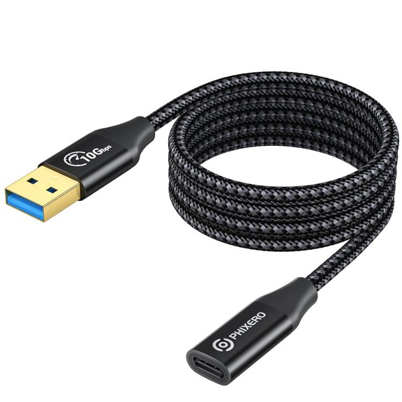 EFFFERTWQL-[10Gbps] USB C Female to USB Male Adapter 3.1 Gen 2 (3.3Ft), 3A Fast Charging USB A to USB C Adapter with 10Gbps Data Transfer and Charging for Laptop, PC, Flash Disk, Quest Link, Charger
