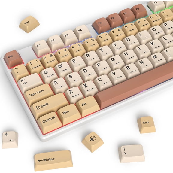 EFFFERTWQL-139 XDA Profile PBT Keycaps 75 Percent, Custom keycaps Dye Sublimation with ISO Keys for 61/68/82/87/108 Mechanical Keyboard (Stamp)