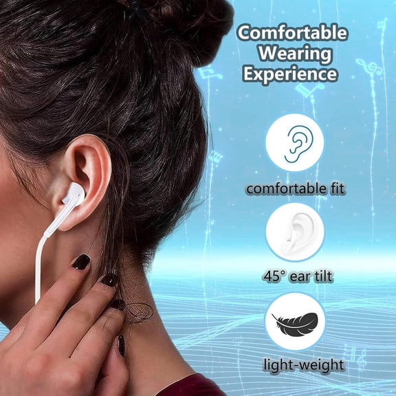 EFFFERTWQL-1Pack Wired Headphones for Phone Earphones with Built-in Microphone & Volume Control with Lightning Plug- Compatible with iPhone 14 Pro/13 Pro/12/12 Pro Max/11/XS Max/XS/XR/X/8