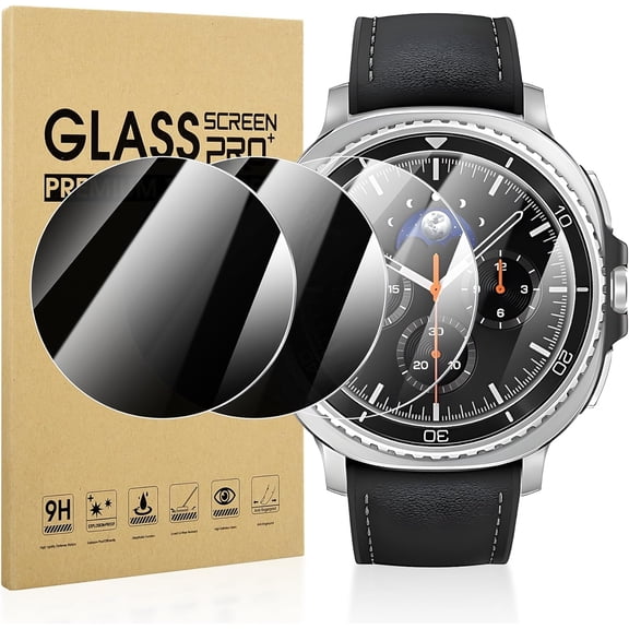 EFFFERTWQL-2+2-Pack for Samsung Galaxy Watch 8 Classic 46mm Tempered Glass Privacy Screen Protector, [Anti-Peeping] Hardness Protective Film for Galaxy 46 mm Smartwatches
