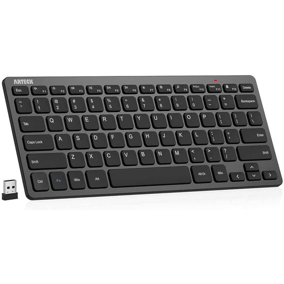 EFFFERTWQL-2.4G Wireless Keyboard Ultra Slim and Compact Keyboard with Media Hotkeys for Computer Desktop PC Laptop Surface Smart TV and Windows 11/10/8/7, Black