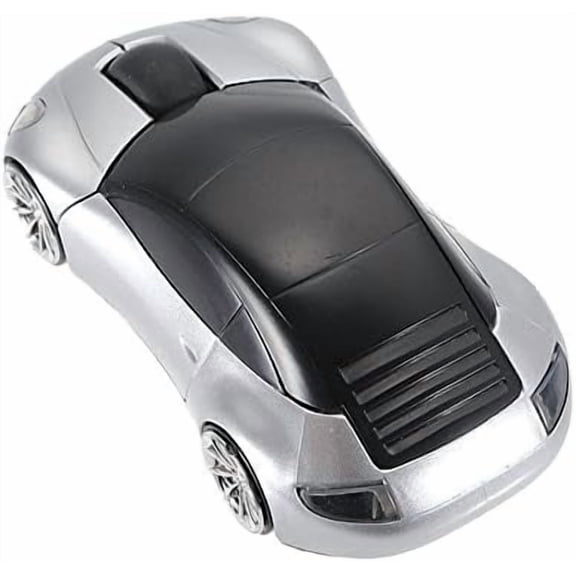 EFFFERTWQL-2.4G Wireless Mouse 3D Car Shape Wireless Optical Mouse USB Receiver for Laptop PC (B-car, Silver)