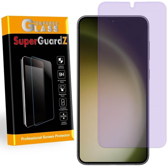 EFFFERTWQL-[2-PACK] For Samsung Galaxy S25 / S24 Screen Protector Anti Blue Light Tempered Glass, Eye Protection, 9H, 0.3mm, Anti-Scratch, Anti-Bubble
