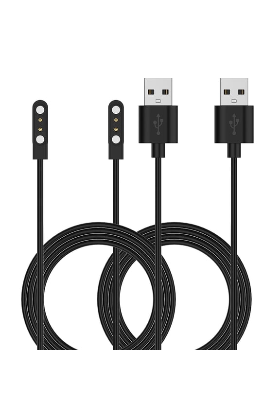 -2-Pack Charger Compatible with Letsfit IW1 EW1/FITNIV IW1/LIVIKEY EW1 Smart Watch, 3.3FT Replacement Charing Cable for LIVIKEY Smart Watch Charger (Black&Black)