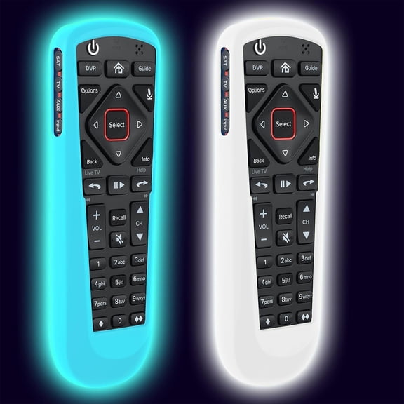 EFFFERTWQL-2 Pack Cover for Dish Network Remote, Case for Dish TV Remote Control 52.0/54.0 Replacement, Silicone Skin Sleeve Glow in The Dark Blue White