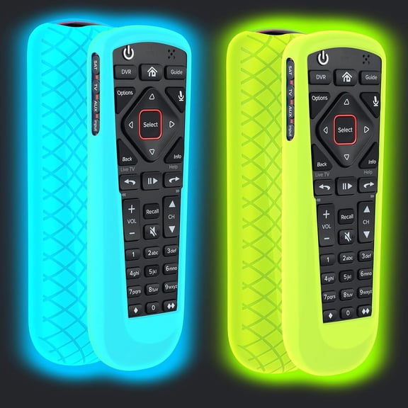 EFFFERTWQL-2 Pack Cover for Dish Network Remote, Case for Dish TV Remote Control 52.0/54.0 Replacement, Silicone Skin Sleeve Glow in The Dark Green Blue