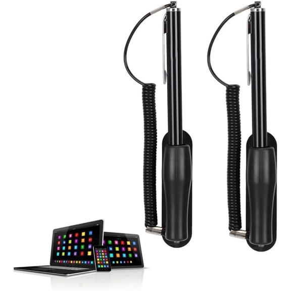 EFFFERTWQL-2 Pack Pen for Touch Screens, Tablet Touch Pen with Chain Capacitive Touch Screen Pen Black High Sensitivity for Mobile Phone GPS Tablet Laptop