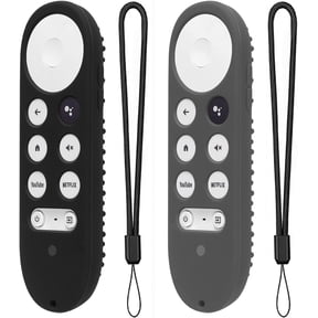 EFFFERTWQL-2 Pack Silicone Case for Chromecast with Google TV 2020 Voice Remote Protective Cover for 2020 Chromecast Voice Remote (Black+Dark Gray)