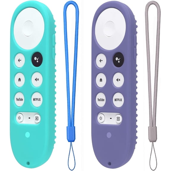 EFFFERTWQL-2 Pack Silicone Case for Chromecast with Google TV 2020 Voice Remote Protective Cover for 2020 Chromecast Voice Remote (Mint+LavenderGray)