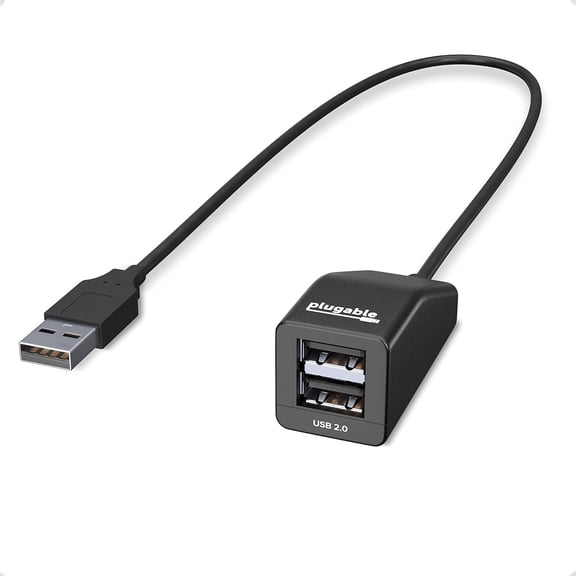 EFFFERTWQL-2-in-1 USB Splitter with Dual USB 2.0 Ports, Compatible with Windows, Linux, macOS, Chrome OS, USB Multiport Hub for Laptops