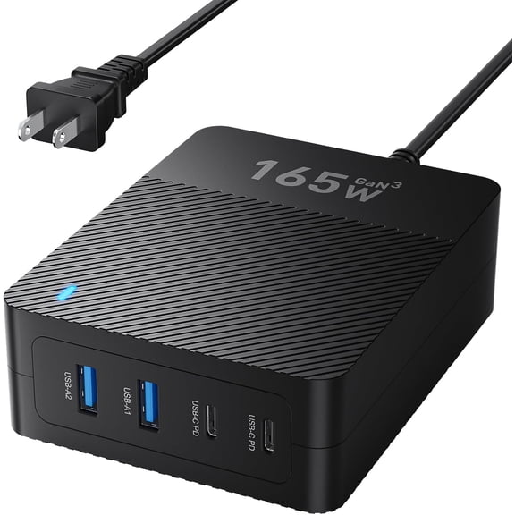 EFFFERTWQL-2026 Latest USB C Fast Charger,165W GaN 4-Port Charging Station Hub Block Cube, USB C Wall Charger Blocks with Dual Type C Ports,for iPad/iPhone 17 16 15 14 13 12 Pro Max Pixel Note Galaxy