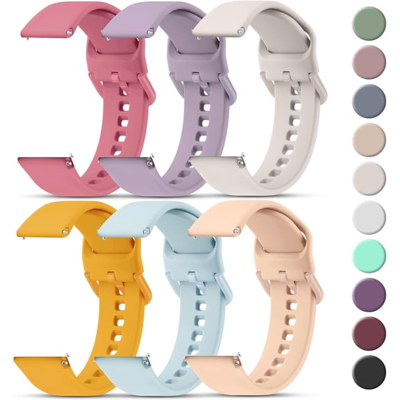 EFFFERTWQL-20mm 22mm Watch Bands Quick Release Watch Straps with Color Matched Metal Buckle, Soft Silicone Breathable Replacement Sport Watch Wristbands for Women Men
